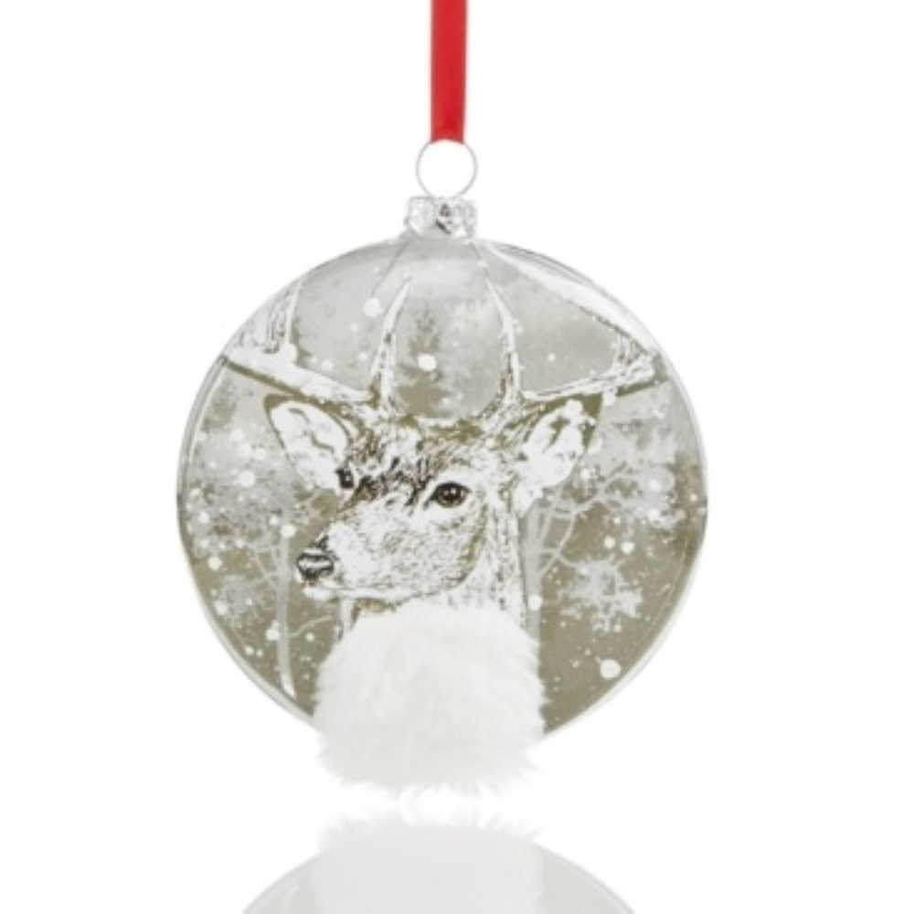 Holiday Lane "2018" Silver Disc Ornament, NWT